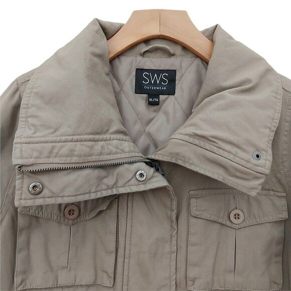 SWS Outerwear Longline Jacket Youth L Brown Insulated Full Zip Snap Winter - Picture 3 of 10